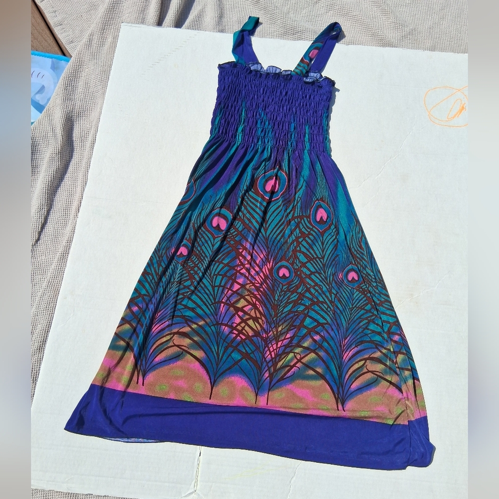 Small Smocked Peacock Dress